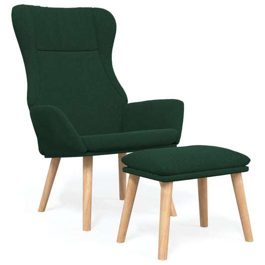 Relaxační Křeslo S Podnožkou Tmavě Zelené Textil