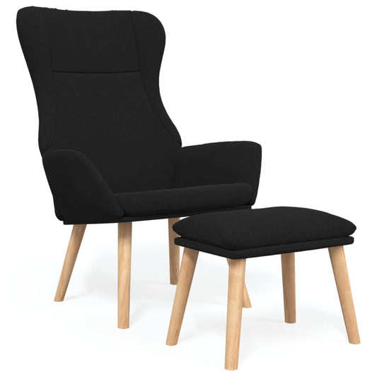 Relaxační Křeslo S Podnožkou Černé Textil
