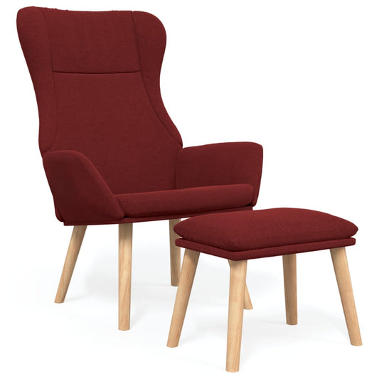 Relaxační Křeslo S Podnožkou Vínové Textil