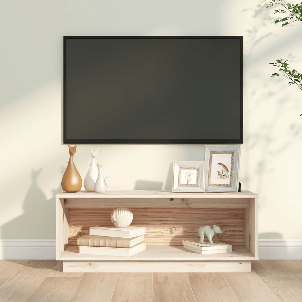 Tv Skříňka Medově Hnědá 90 X 35 X 35 Cm Masivní Borové Dřevo