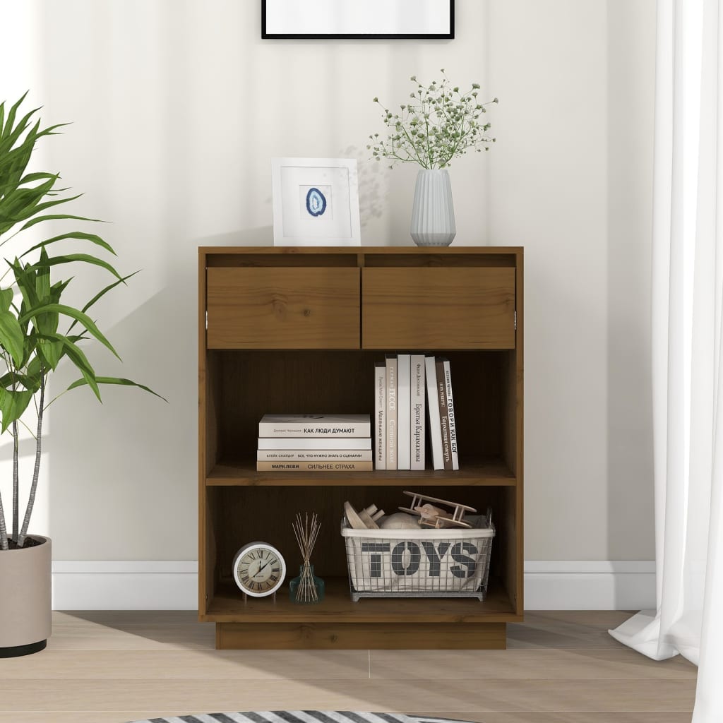 Konzolová Skříňka 60 X 34 X 75 Cm Masivní Borové Dřevo