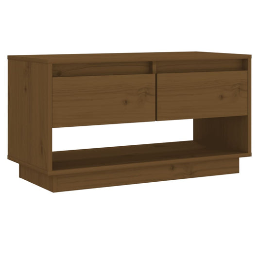 Tv Skříňka Medově Hnědá 74 X 34 X 40 Cm Masivní Borové Dřevo