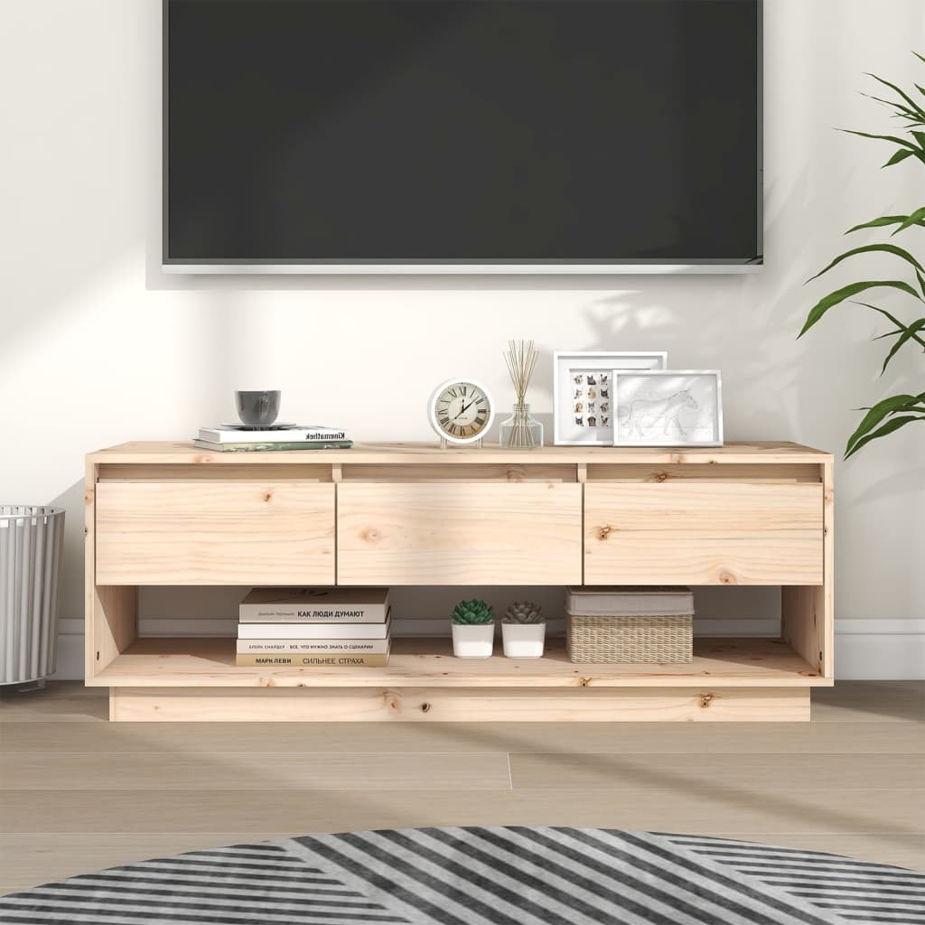 Tv Skříňka Medově Hnědá 110,5 X 34 X 40 Cm Masivní Borové Dřevo