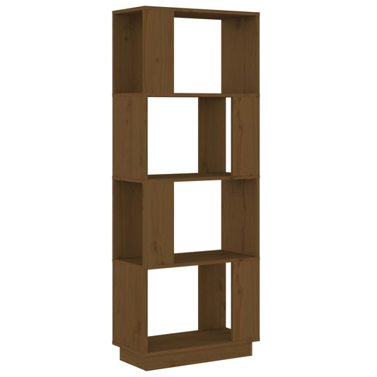 Knihovna/Dělicí Stěna Medově Hnědá 51X25X132Cm Masivní Borovice