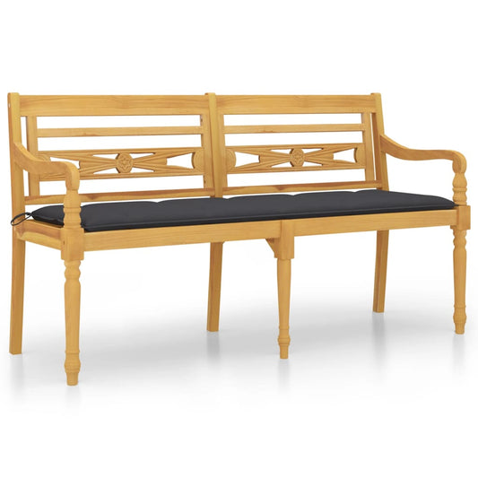 Lavice Batavia S Antracitovou Poduškou 150 Cm Masivní Teak
