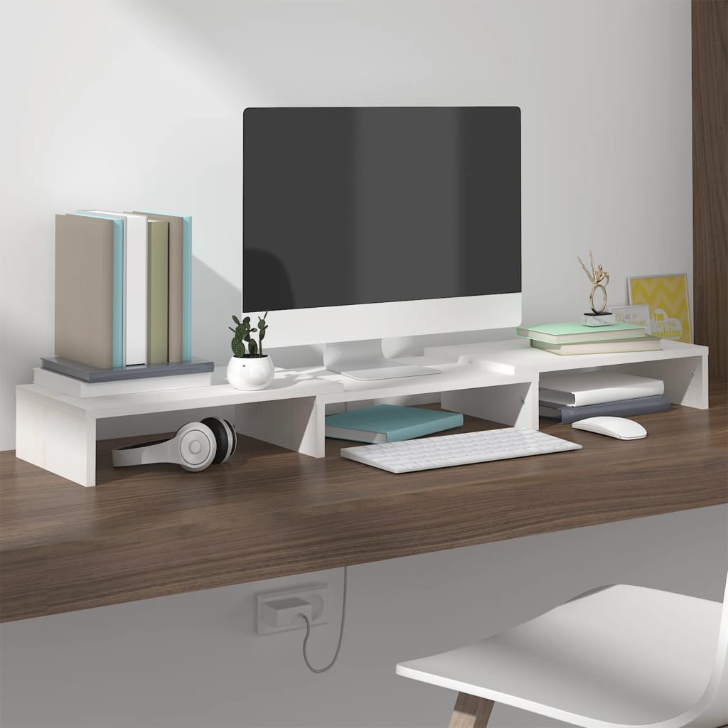 Stojan Na Monitor 60 X 24 X 10,5 Cm Masivní Borové Dřevo