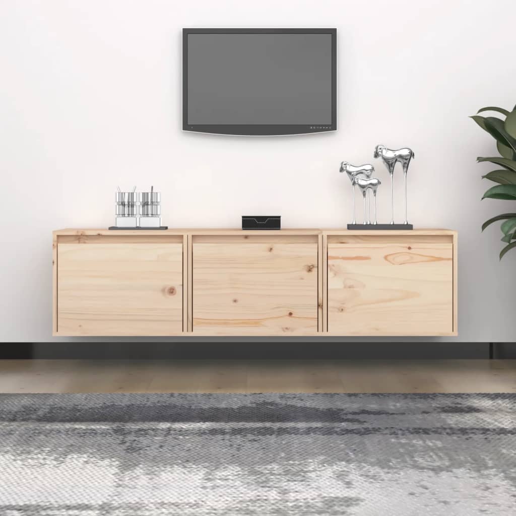 Tv Skříňky 3 Ks Medově Hnědé Masivní Borové Dřevo