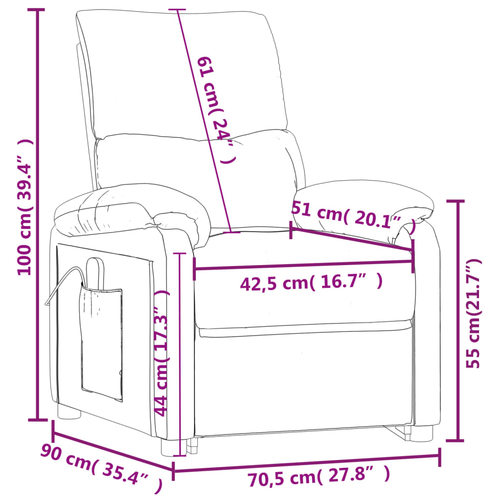 Elektrické Polohovací Křeslo Vínové Textil
