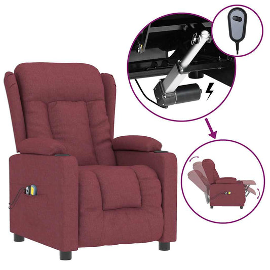 Elektrické Masážní Křeslo Vínové Textil