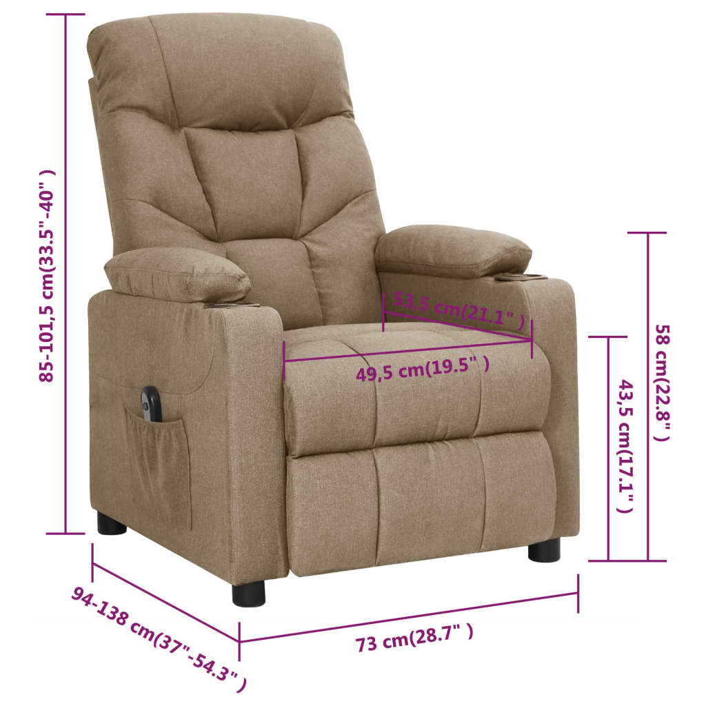 Elektrické Polohovací Křeslo Textil