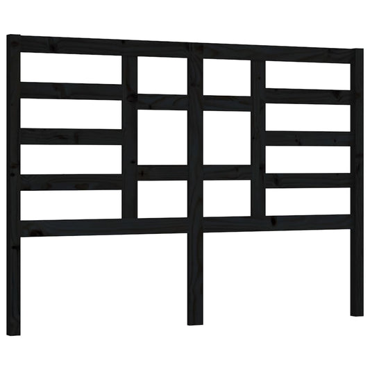 Čelo Postele Černé 146 X 4 X 104 Cm Masivní Borovice