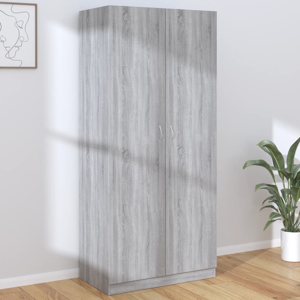 Šatní Skříň Betonově Šedá 90 X 52 X 200 Cm Kompozitní Dřevo