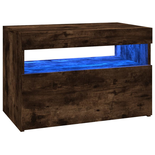 Tv Skříňka S Led Osvětlením Kouřový Dub 60 X 35 X 40 Cm