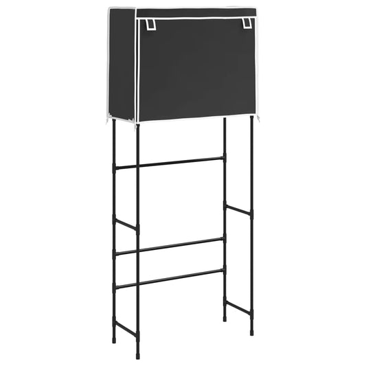 2Patrový Úložný Regál Nad Pračku Černý 71X29,5X170,5 Cm Železo
