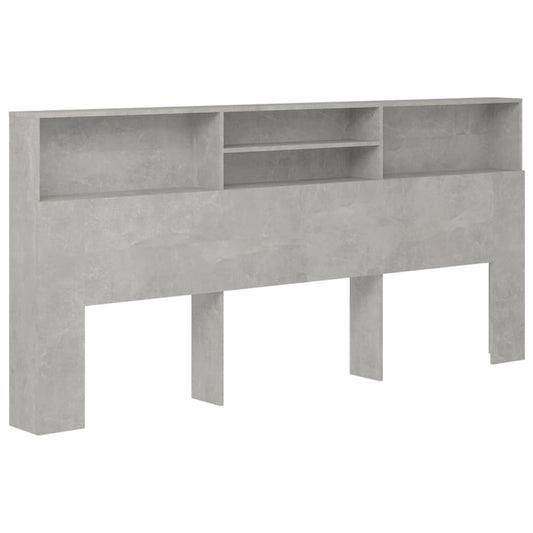 Čelo Postele S Úložným Prostorem Betonově Šedé 220X19X103,5 Cm
