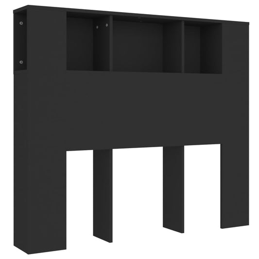 Čelo Postele S Úložným Prostorem Černé 120 X 18,5 X 102,5 Cm