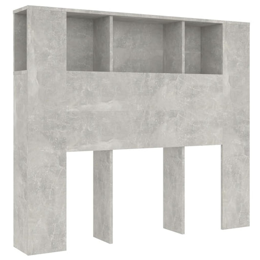 Čelo Postele S Úložným Prostorem Betonově Šedé 120X18,5X102,5Cm