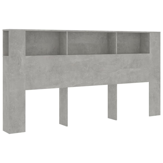 Čelo Postele S Úložným Prostorem Betonově Šedé 200X18,5X104,5Cm