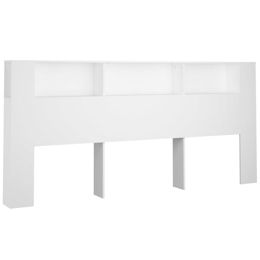 Čelo Postele S Úložným Prostorem Bílé 220 X 18,5 X 104,5 Cm