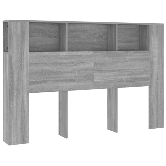 Čelo Postele S Úložným Prostorem Šedé Sonoma 160X18,5X104,5 Cm