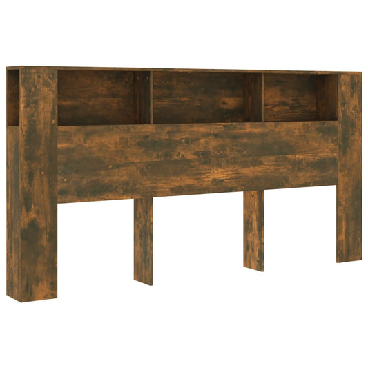 Čelo Postele S Úložným Prostorem Kouřový Dub 200X18,5X104,5 Cm
