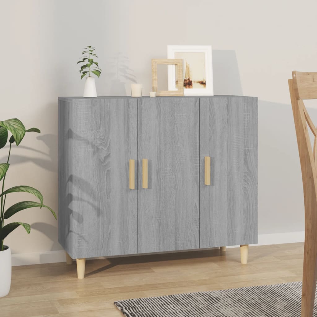 Příborník Betonově Šedý 90 X 34 X 80 Cm Kompozitní Dřevo