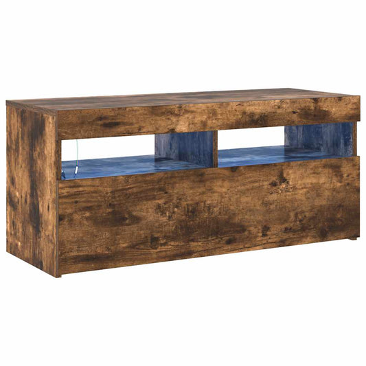 Tv Skříňka S Led Osvětlením Kouřový Dub 90 X 35 X 40 Cm