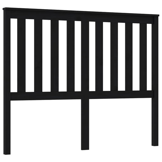 Čelo Postele Černé 126 X 6 X 101 Cm Masivní Borovice