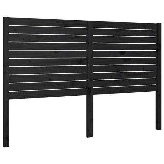 Čelo Postele Černé 126 X 4 X 100 Cm Masivní Borovice
