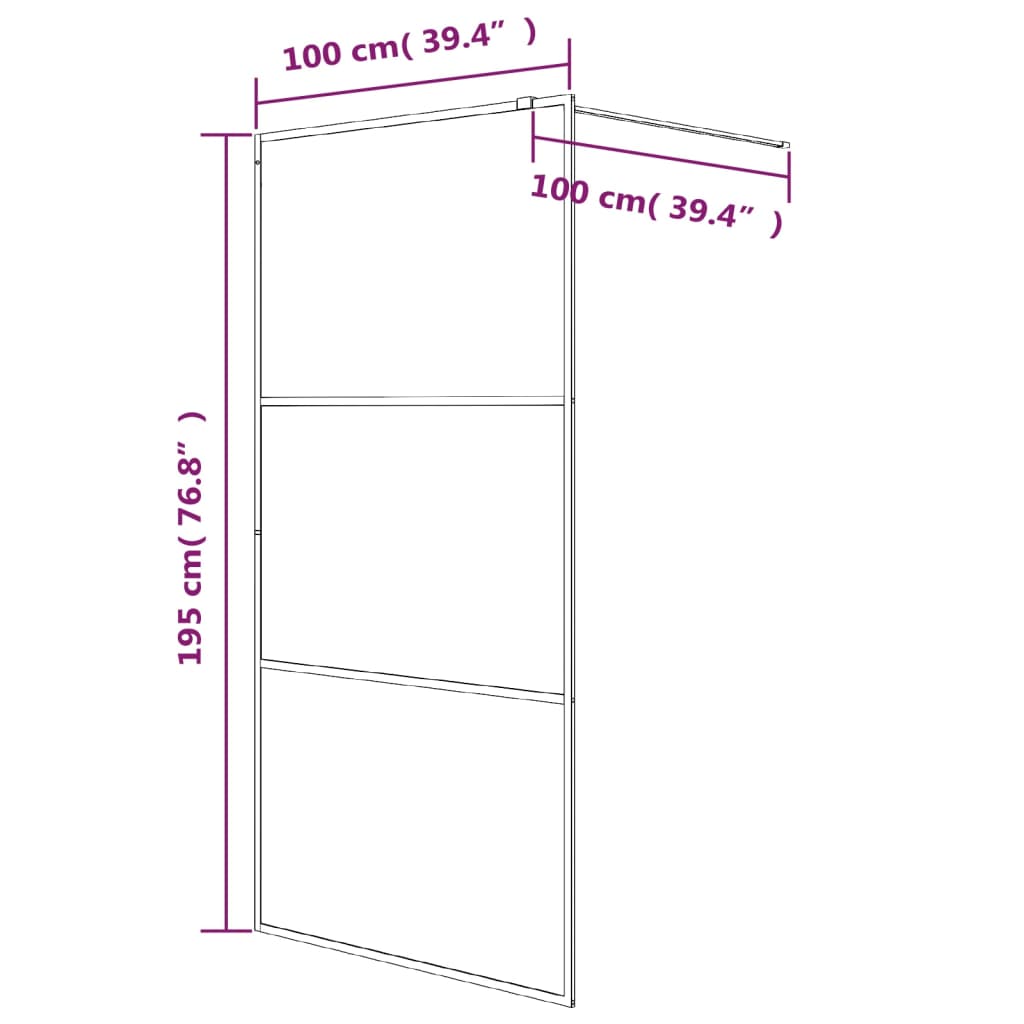 Sprchová Zástěna Walk-In Stříbrná 100 X 195 Cm Čiré Esg Sklo