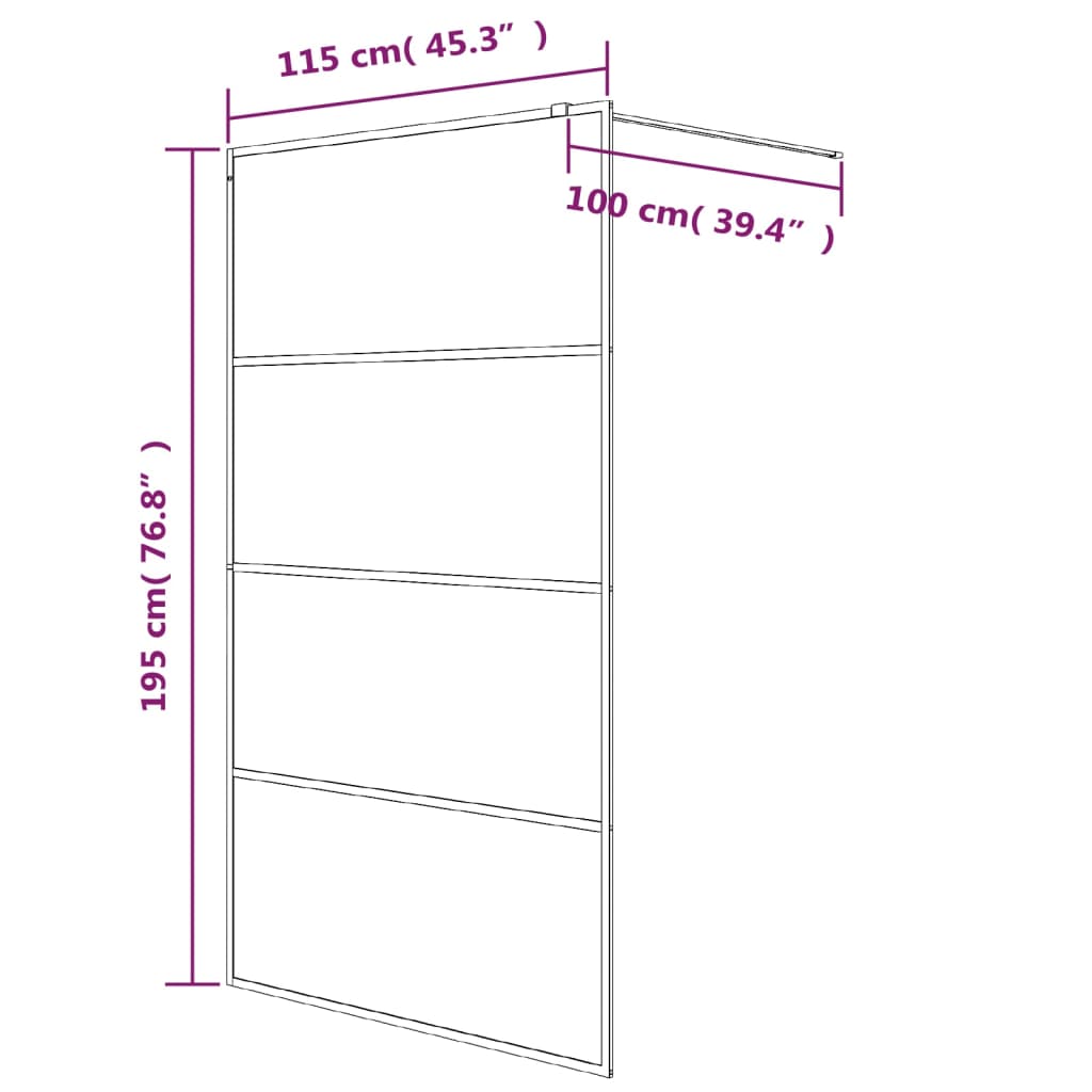 Sprchová Zástěna Walk-In Stříbrná 115 X 195 Cm Čiré Esg Sklo
