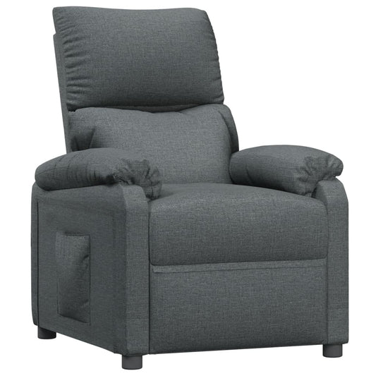 Polohovací Křeslo Tmavě Šedé Textil