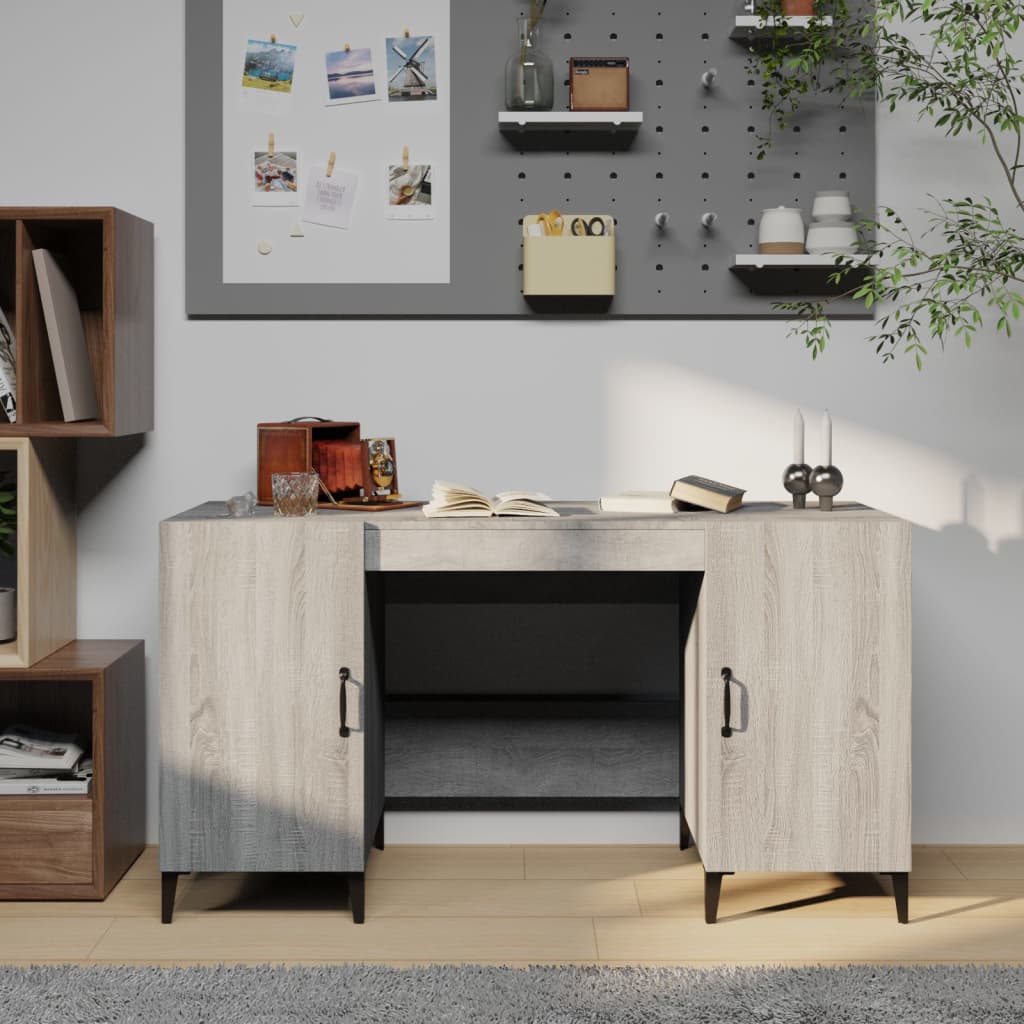 Psací Stůl Betonově Šedý 140 X 50 X 75 Cm Kompozitní Dřevo
