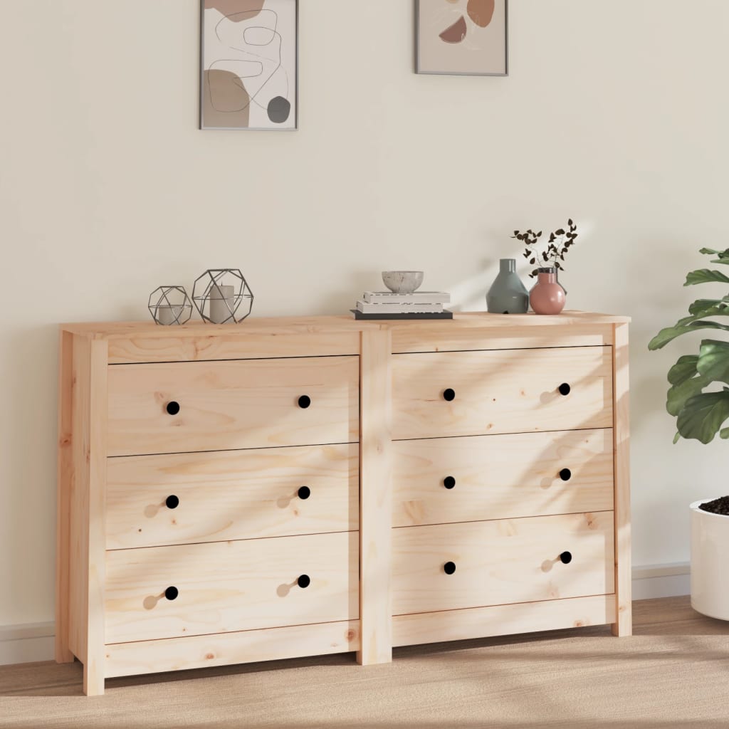 Příborník Bílý 140X35X80 Cm Masivní Borové Dřevo