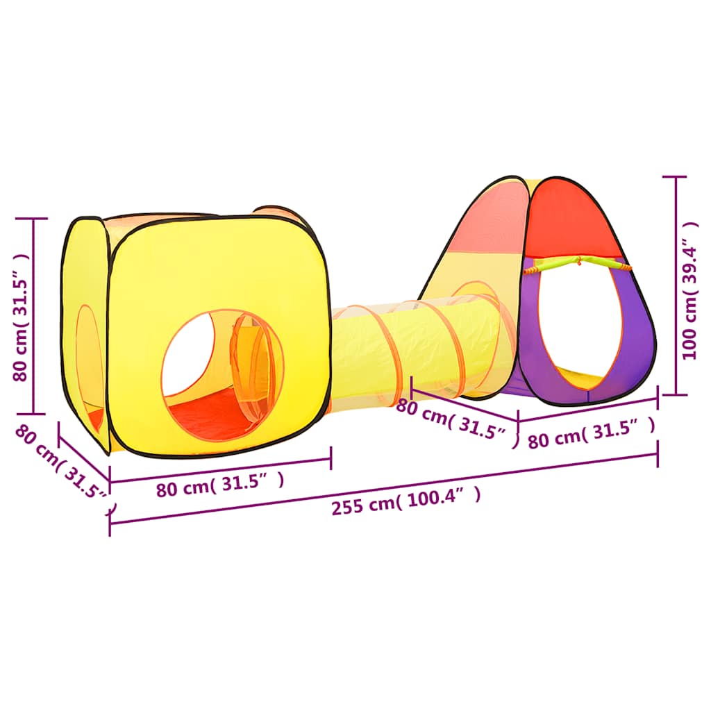 Dětský Stan Na Hraní Vícebarevný 255 X 80 X 100 Cm