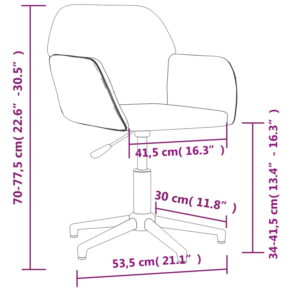 Otočná Kancelářská Židle Modrá Textil