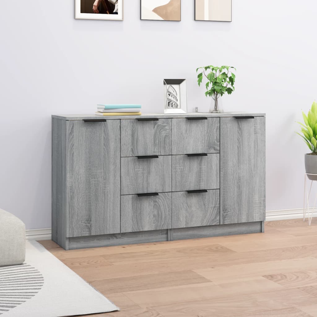 Příborníky 2 Ks Betonově Šedé 60 X 30 X 70 Cm Kompozitní Dřevo