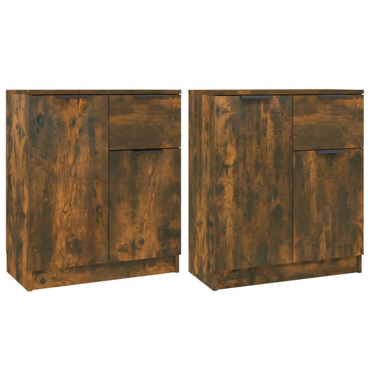 Příborníky 2 Ks Kouřový Dub 60 X 30 X 70 Cm Kompozitní Dřevo