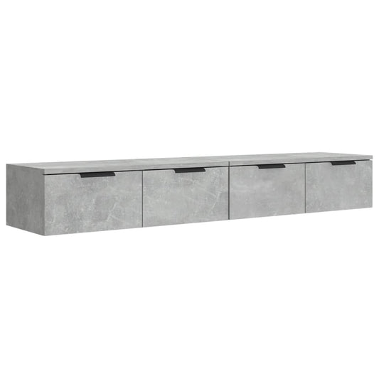 Nástěnné Skříňky 2 Ks Betonově Šedé 68X30X20Cm Kompozitní Dřevo