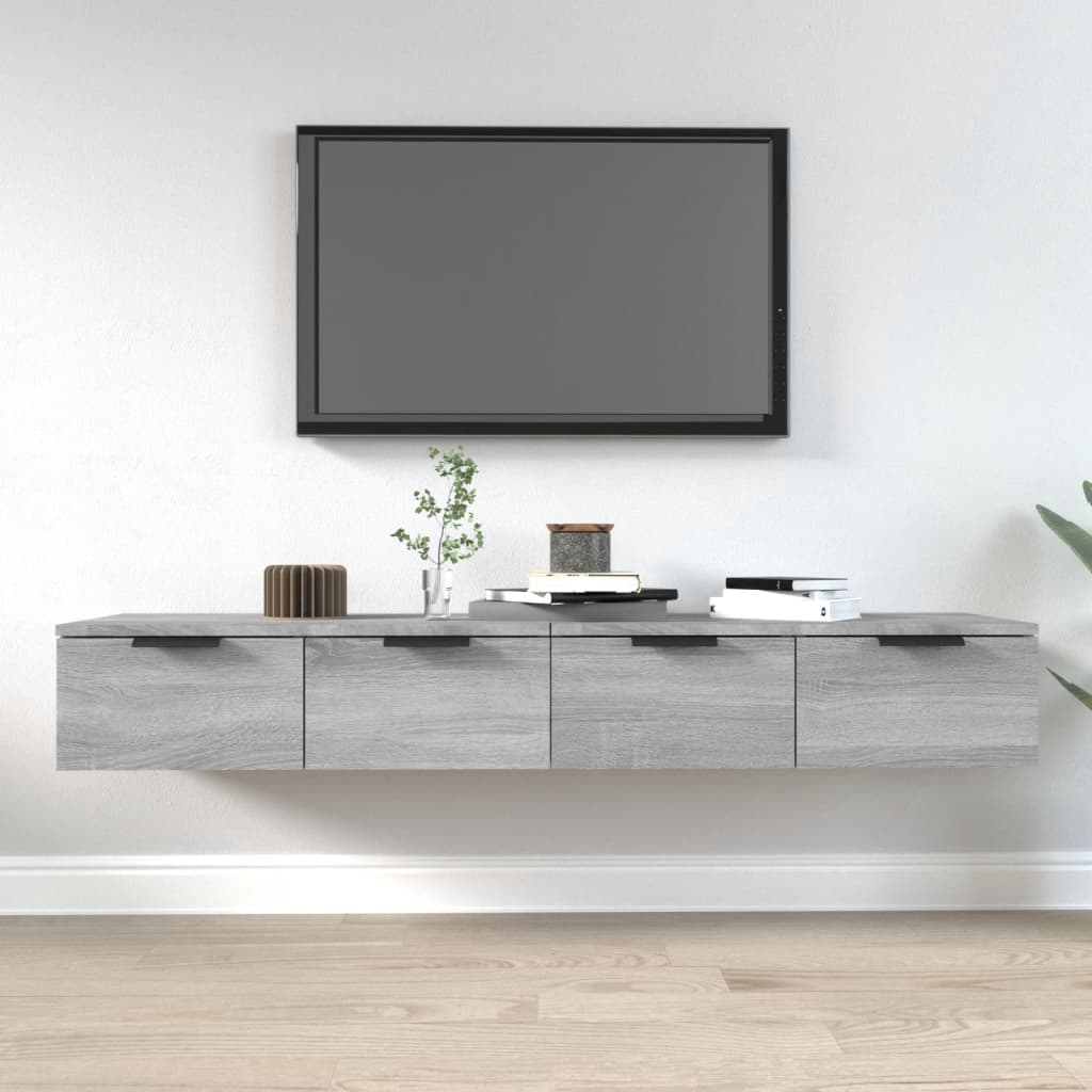 Nástěnné Skříňky 2 Ks Betonově Šedé 68X30X20Cm Kompozitní Dřevo