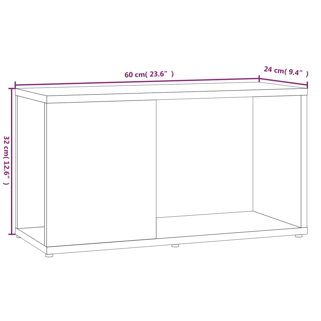 Tv Skříňka Šedá Sonoma 60 X 24 X 32 Cm Kompozitní Dřevo