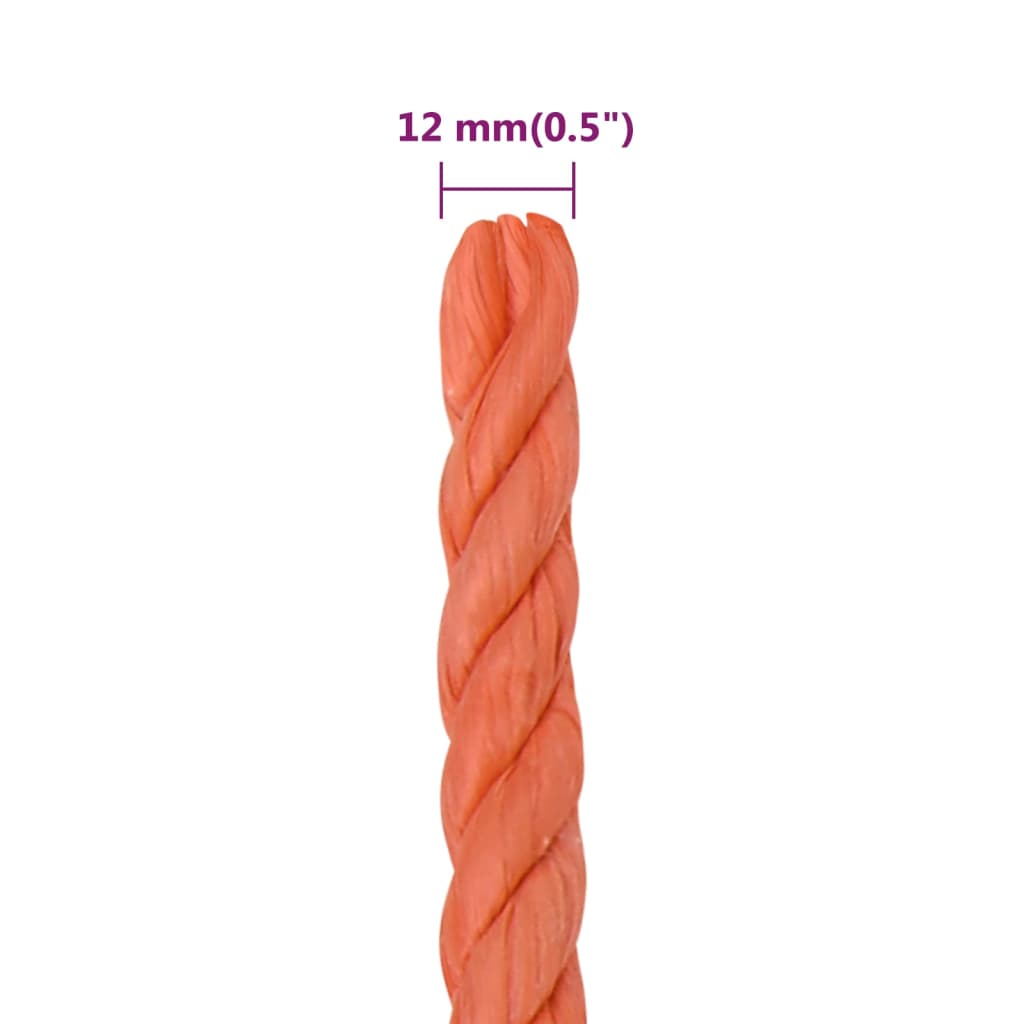 Pracovní Lano Oranžové 12 Mm 50 M Polypropylen