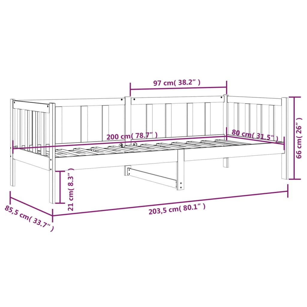 Válenda Medově Hnědá 80 X 200 Cm Masivní Borové Dřevo
