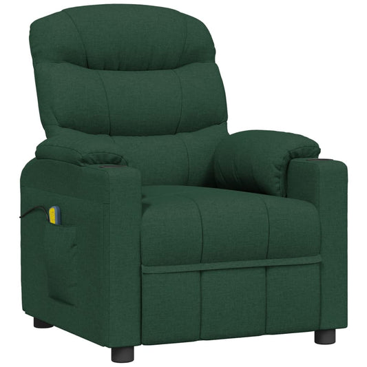 Masážní Křeslo Tmavě Zelené Textil
