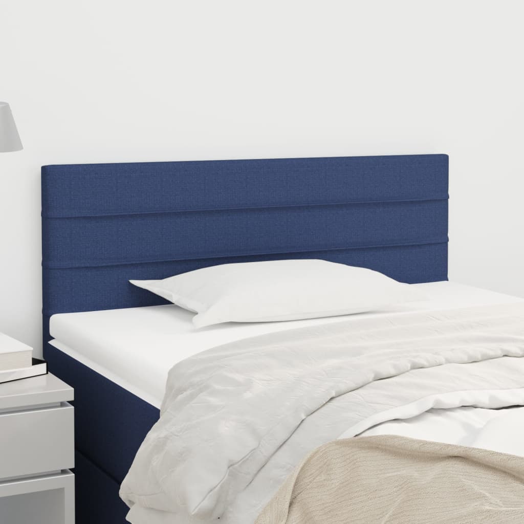 Čelo Postele 2 Ks Modré 100X5X78/88 Cm Textil Modrá