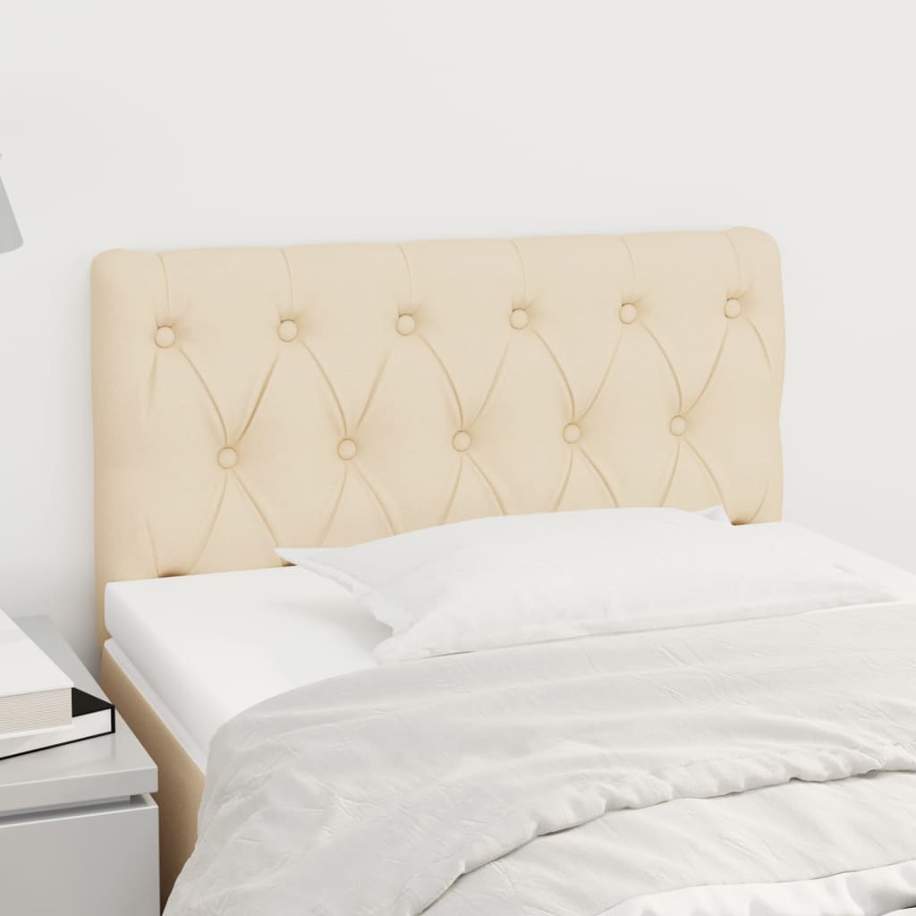 Čelo Postele 2 Ks Krémové 90X7X78/88 Cm Textil Krémová