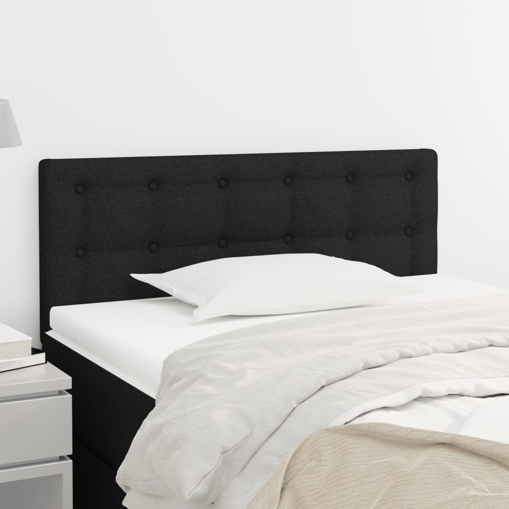 Čelo Postele 2 Ks Černé 90X5X78/88 Cm Textil Černá