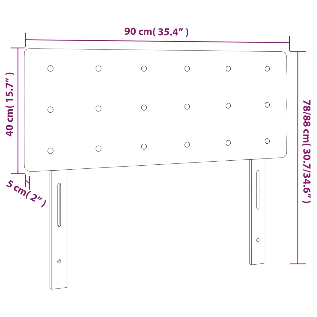 Čelo Postele Krémové 90X5X78/88 Cm Umělá Kůže