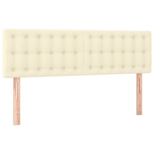 Čela Postele Krémová 144X5X78/88 Cm Umělá Kůže