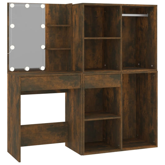 Led Toaletní Stolek Se Skříňkami Kompozitní Dřevo